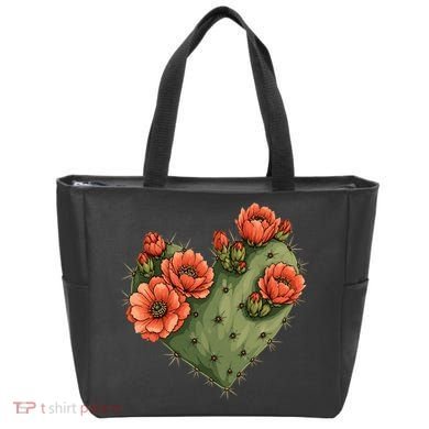 Heart Cactus Red Flower Tote Bag