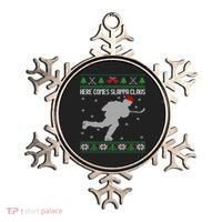 Here Comes Slappa Claus Slap Shot Ice Hockey Ugly Christmas Funny Gift Ornament thumb 0