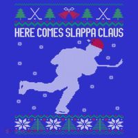 Here Comes Slappa Claus Slap Shot Ice Hockey Ugly Christmas Funny Gift Mousepad thumb 1