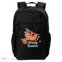 Happy Cute Sloth With Bunny Ears Egg Hunting Easter Sloth Backpack thumb 0