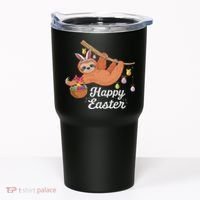 Happy Cute Sloth With Bunny Ears Egg Hunting Easter Sloth Tumbler thumb 0