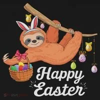 Happy Cute Sloth With Bunny Ears Egg Hunting Easter Sloth Toddler Hoodie thumb 2