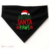 Here Comes Santa Paws Cute Christmas USA-Made Doggie Bandana thumb 0