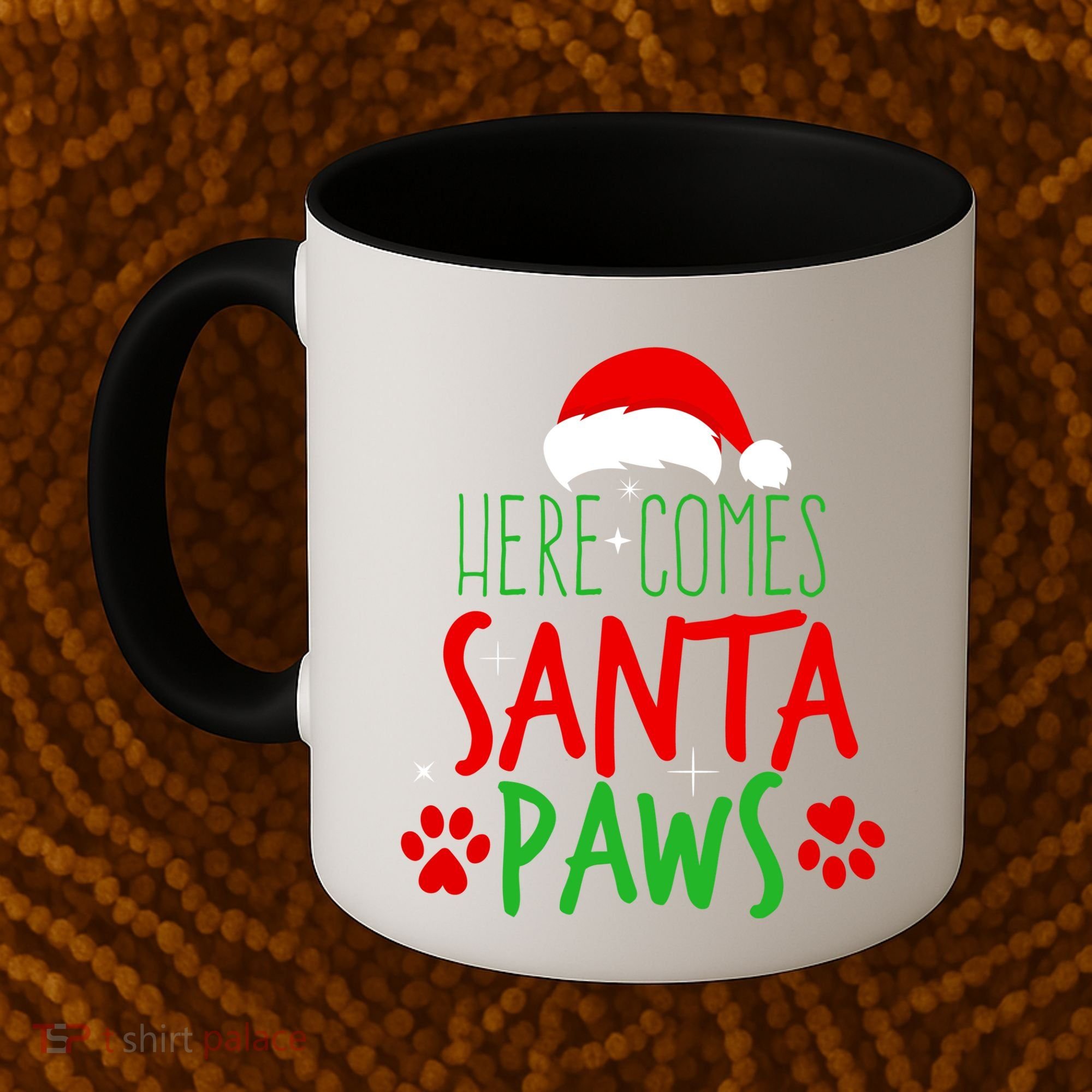 Here Comes Santa Paws Cute Christmas Coffee Mug