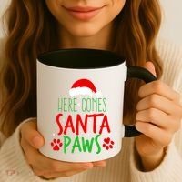 Here Comes Santa Paws Cute Christmas Coffee Mug thumb 3
