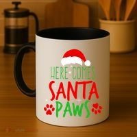 Here Comes Santa Paws Cute Christmas Coffee Mug thumb 4