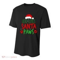 Here Comes Santa Paws Cute Christmas Youth Performance Sprint T-Shirt thumb 0