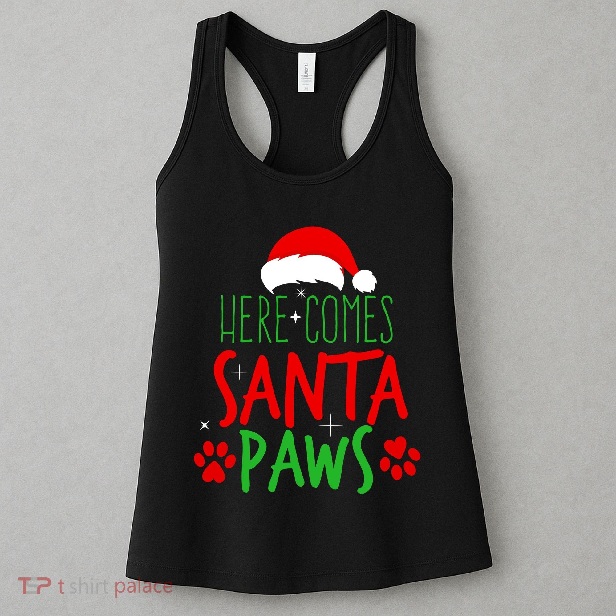 Here Comes Santa Paws Cute Christmas Women's Tank Top