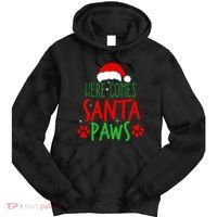 Here Comes Santa Paws Cute Christmas Tie Dye Hoodie thumb 0