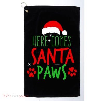 Here Comes Santa Paws Cute Christmas Golf Towel
