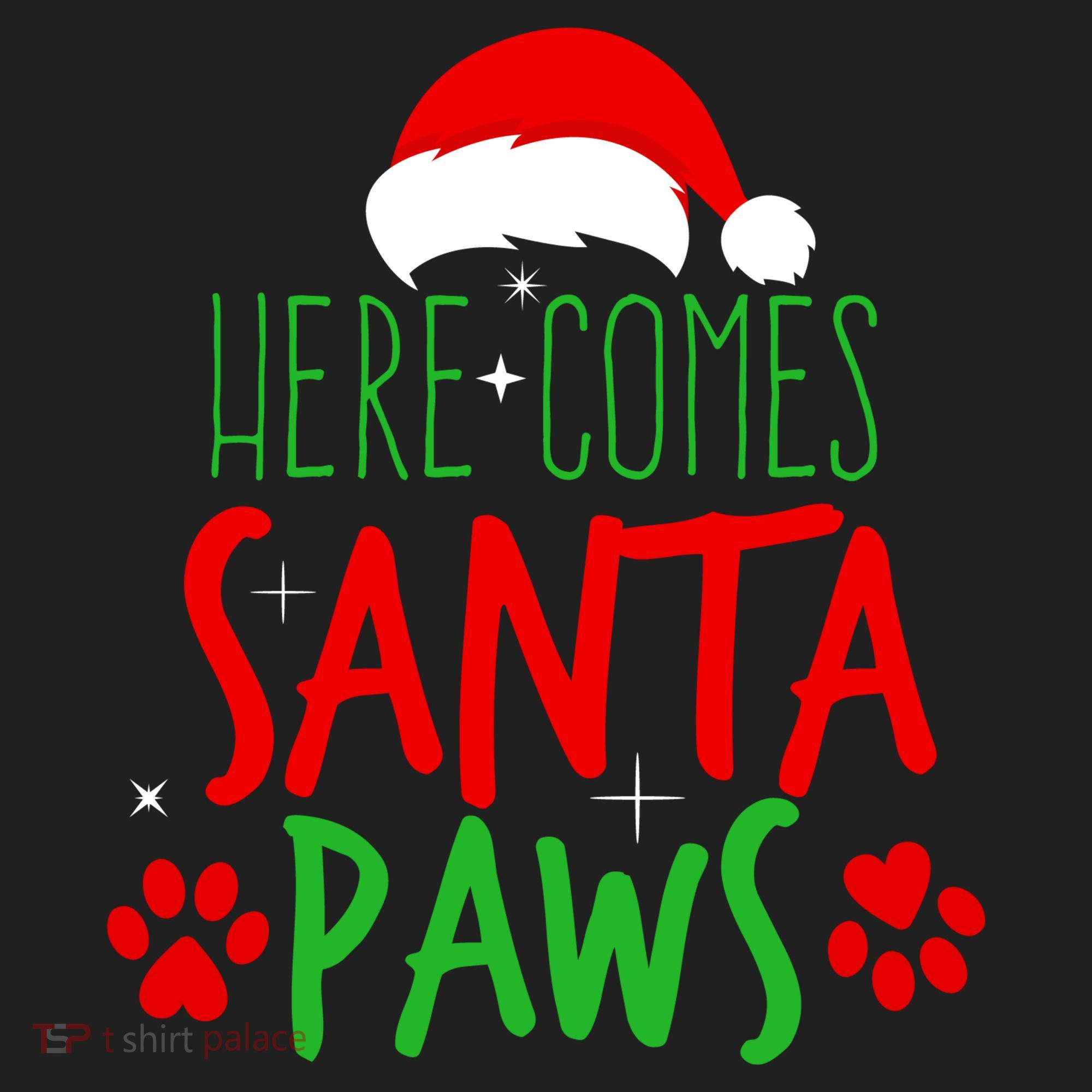 Here Comes Santa Paws Cute Christmas Golf Towel