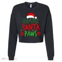 Here Comes Santa Paws Cute Christmas Cropped Pullover Crew thumb 0