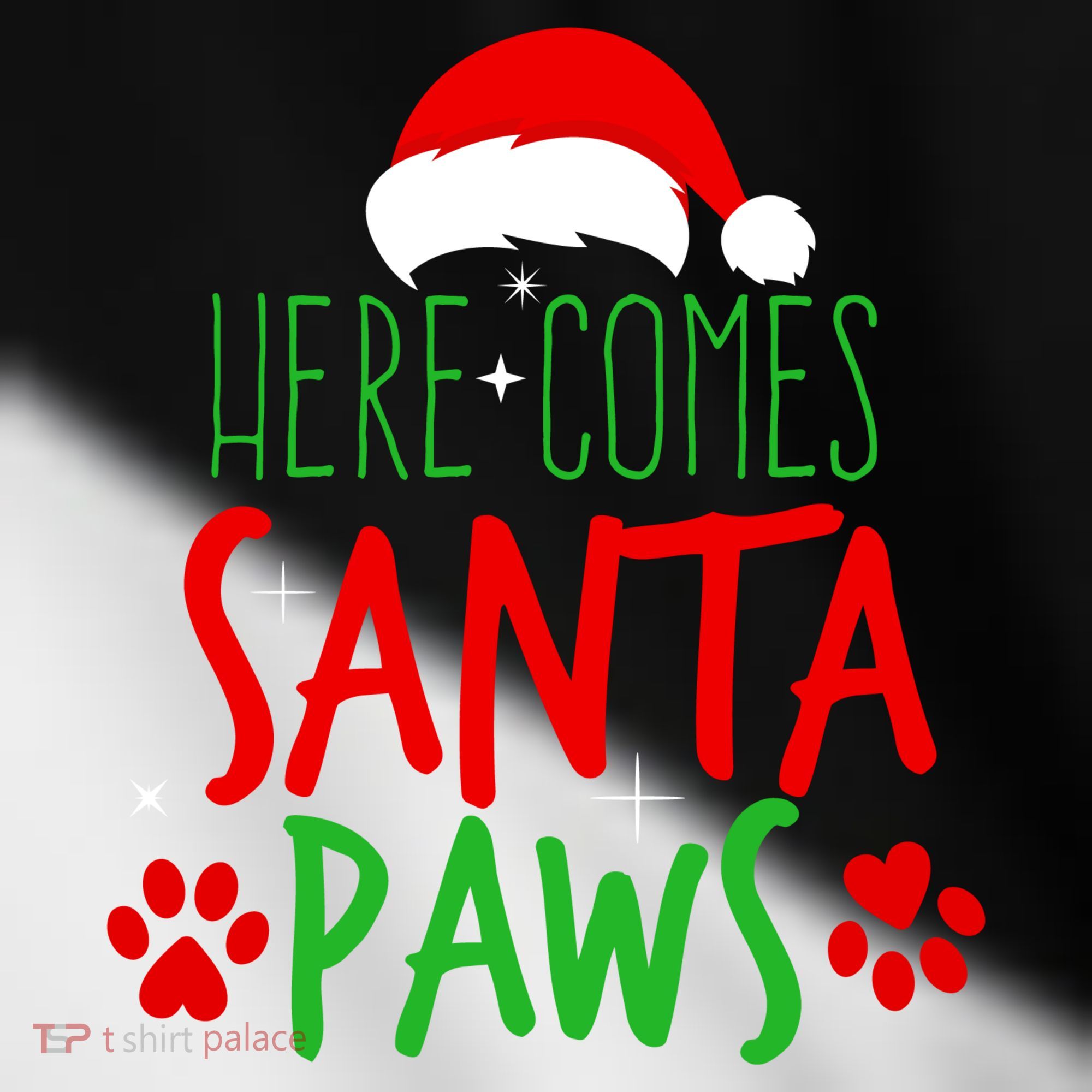 Here Comes Santa Paws Cute Christmas Toddler Fine Jersey T-Shirt