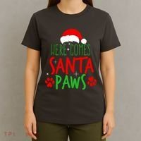 Here Comes Santa Paws Cute Christmas T-Shirt thumb 4