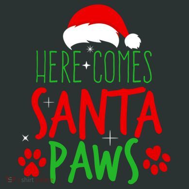 Here Comes Santa Paws Cute Christmas Baby Bodysuit