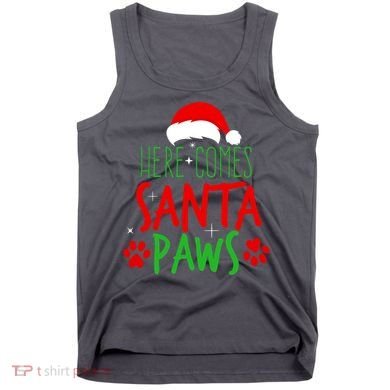 Here Comes Santa Paws Cute Christmas Tank Top