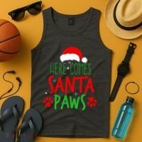 Here Comes Santa Paws Cute Christmas Tank Top thumb 4