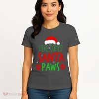 Here Comes Santa Paws Cute Christmas Women's T-Shirt thumb 4