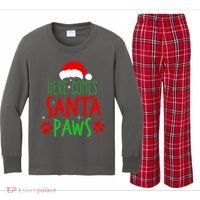 Here Comes Santa Paws Cute Christmas Kids Long Sleeve Plaid Pajama Set thumb 0