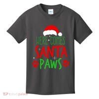 Here Comes Santa Paws Cute Christmas Kids T-Shirt thumb 0