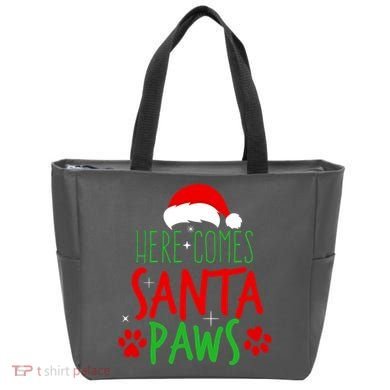 Here Comes Santa Paws Cute Christmas Tote Bag