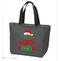 Here Comes Santa Paws Cute Christmas Tote Bag thumb 3