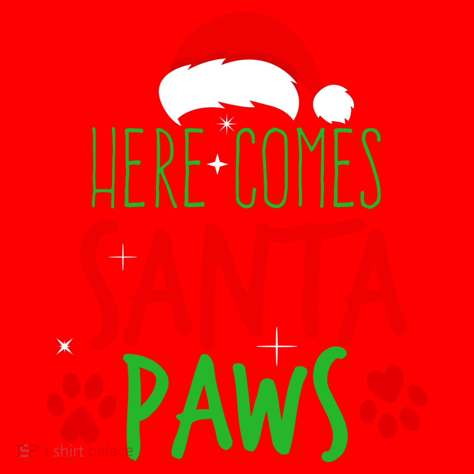 Here Comes Santa Paws Cute Christmas Santa Hat