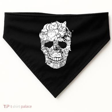 Halloween Cat Skull Kitty Skeleton Costume Skull Cat USA-Made Doggie Bandana