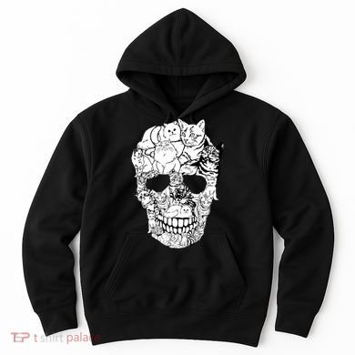 Halloween Cat Skull Kitty Skeleton Costume Skull Cat Hoodie
