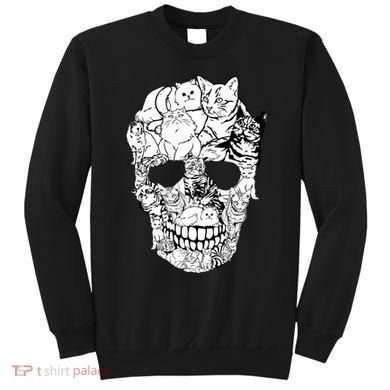 Halloween Cat Skull Kitty Skeleton Costume Skull Cat Sweatshirt