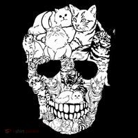 Halloween Cat Skull Kitty Skeleton Costume Skull Cat Sweatshirt thumb 3
