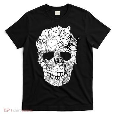 Halloween Cat Skull Kitty Skeleton Costume Skull Cat T-Shirt