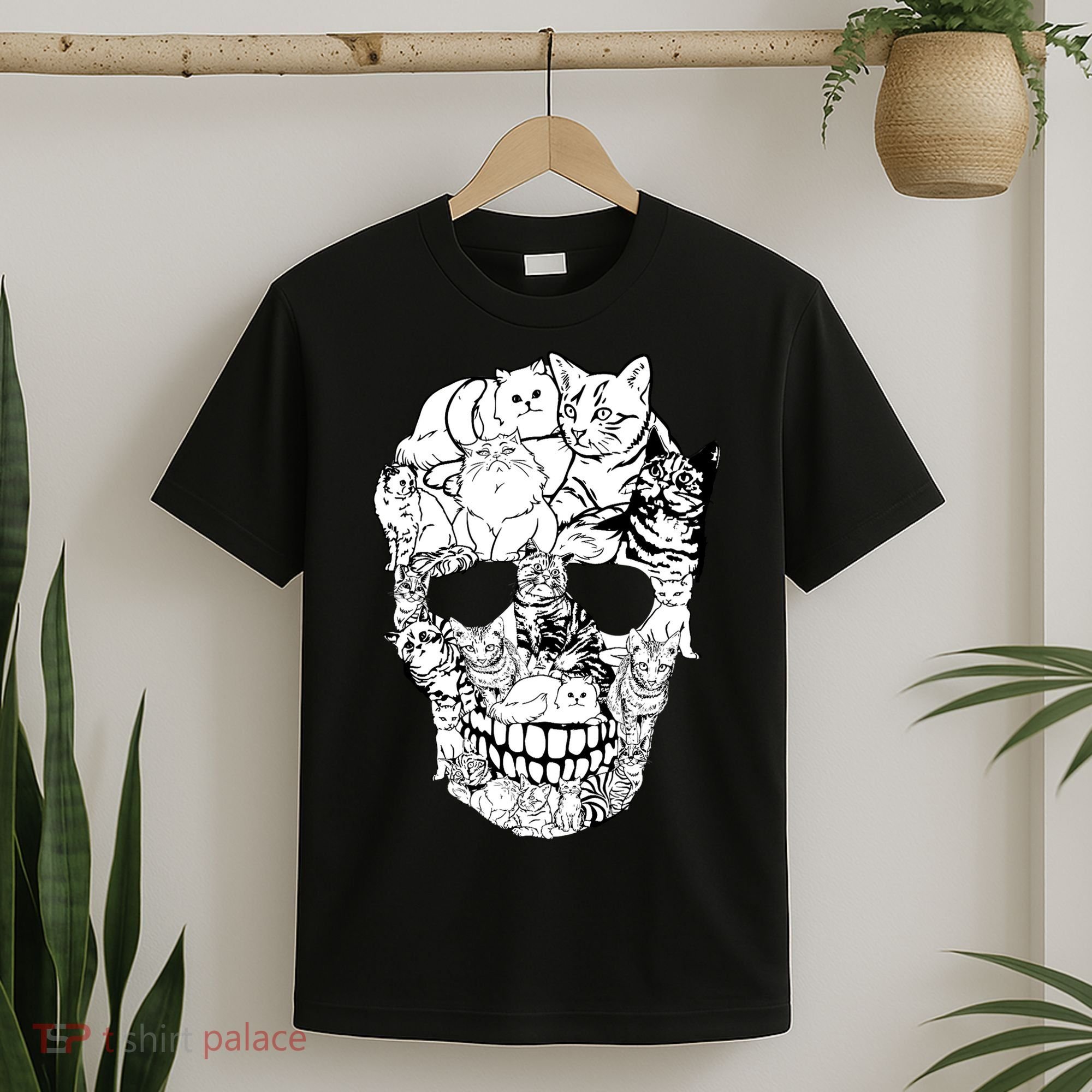 Halloween Cat Skull Kitty Skeleton Costume Skull Cat T-Shirt