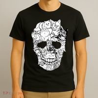 Halloween Cat Skull Kitty Skeleton Costume Skull Cat T-Shirt thumb 3