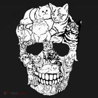Halloween Cat Skull Kitty Skeleton Costume Skull Cat Button thumb 1