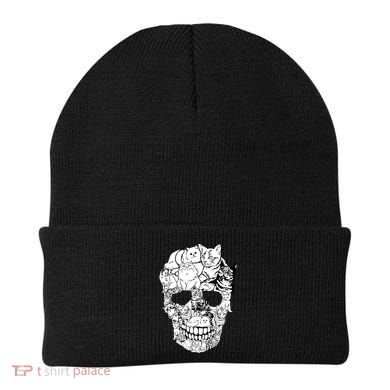 Halloween Cat Skull Kitty Skeleton Costume Skull Cat Beanie