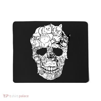 Halloween Cat Skull Kitty Skeleton Costume Skull Cat Mousepad