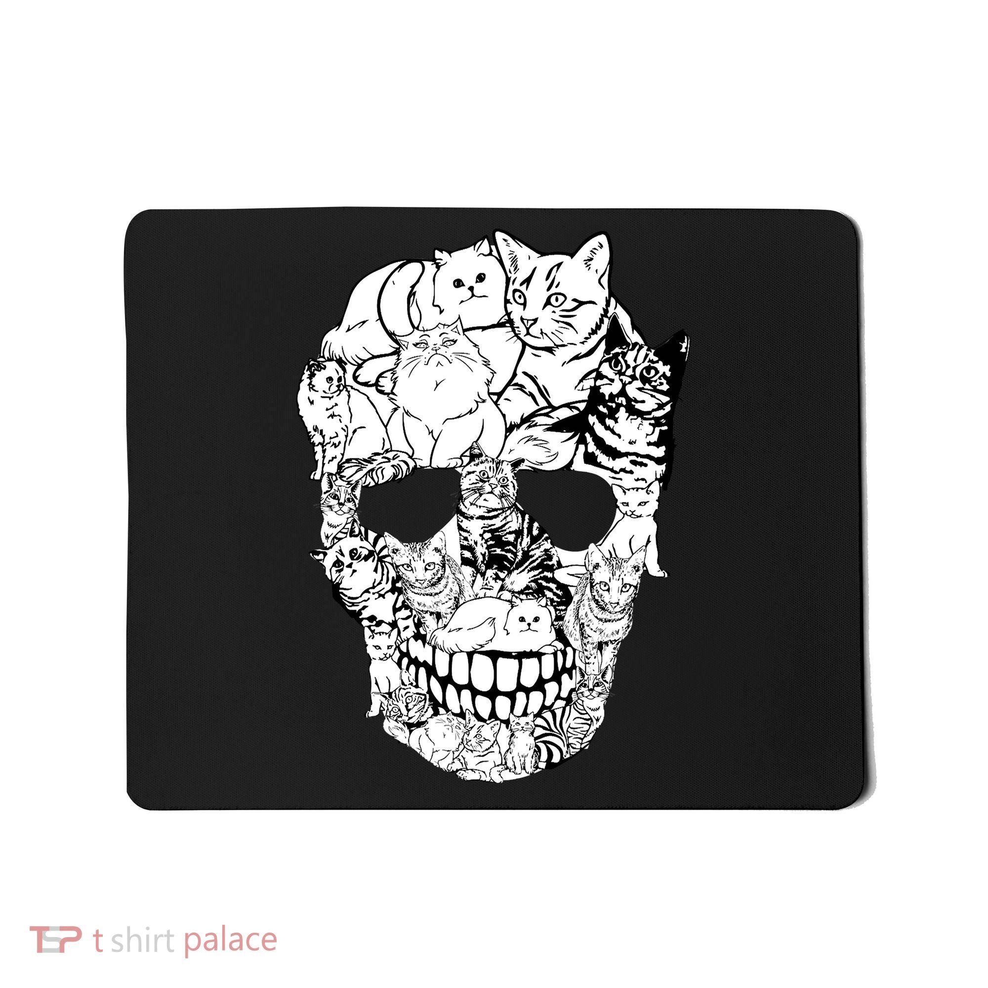 Halloween Cat Skull Kitty Skeleton Costume Skull Cat Mousepad