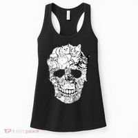 Halloween Cat Skull Kitty Skeleton Costume Skull Cat Women's Tank Top thumb 0