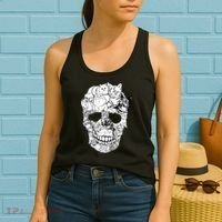 Halloween Cat Skull Kitty Skeleton Costume Skull Cat Women's Tank Top thumb 2