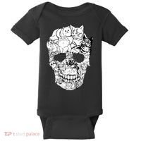 Halloween Cat Skull Kitty Skeleton Costume Skull Cat Baby Bodysuit thumb 0