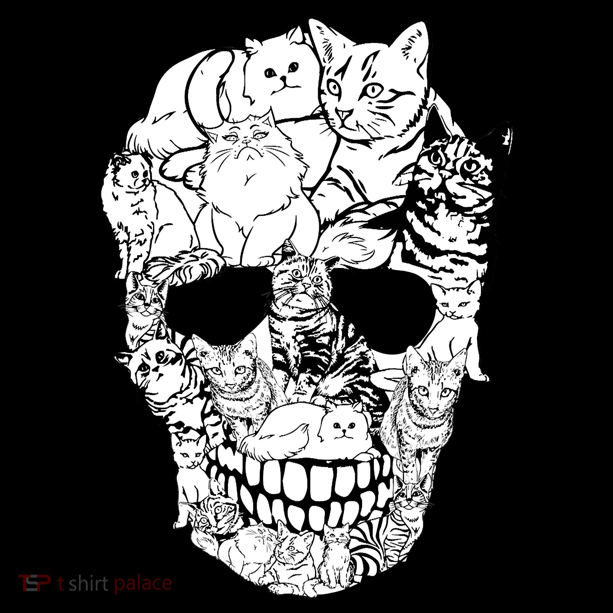 Halloween Cat Skull Kitty Skeleton Costume Skull Cat Tank Top