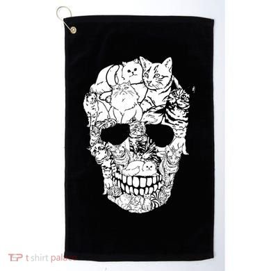 Halloween Cat Skull Kitty Skeleton Costume Skull Cat Golf Towel