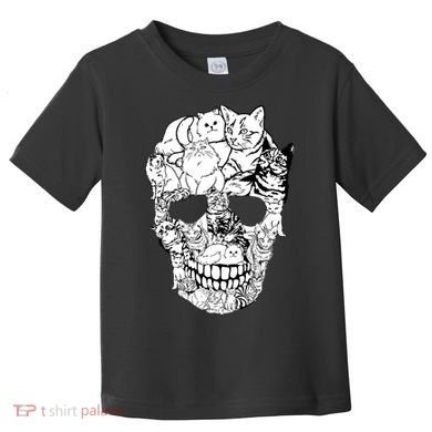 Halloween Cat Skull Kitty Skeleton Costume Skull Cat Toddler T-Shirt