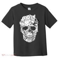 Halloween Cat Skull Kitty Skeleton Costume Skull Cat Toddler T-Shirt thumb 0