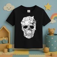 Halloween Cat Skull Kitty Skeleton Costume Skull Cat Toddler T-Shirt thumb 3