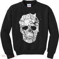 Halloween Cat Skull Kitty Skeleton Costume Skull Cat Kids Sweatshirt thumb 0