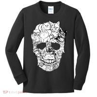Halloween Cat Skull Kitty Skeleton Costume Skull Cat Kids Long Sleeve Shirt thumb 0