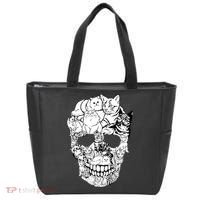 Halloween Cat Skull Kitty Skeleton Costume Skull Cat Tote Bag thumb 0