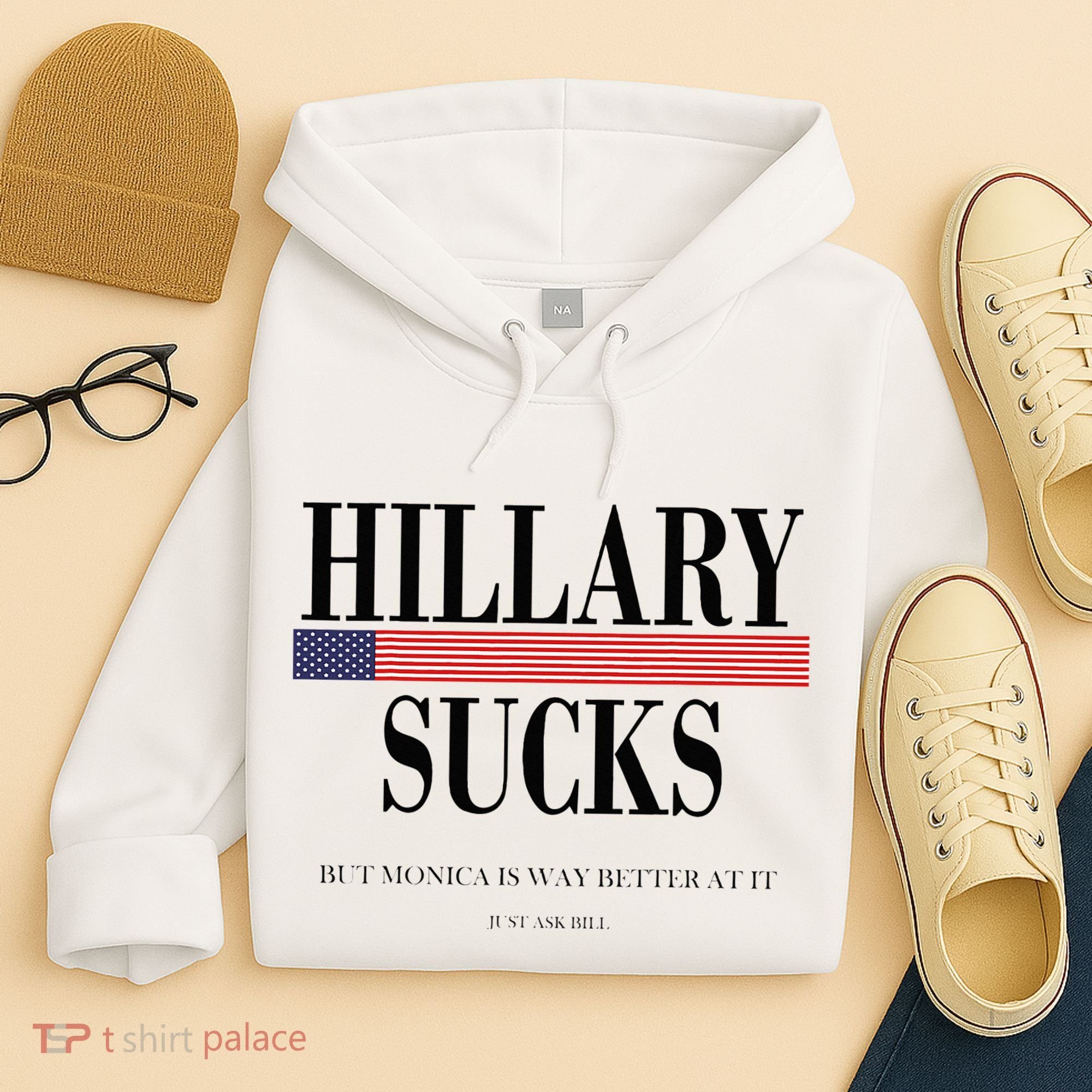 Hillary Clinton Sucks But Monica Is Way Better At It Hoodie